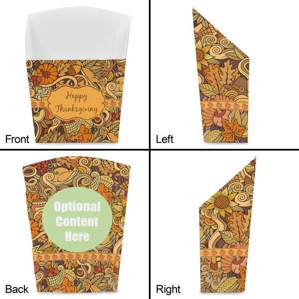 Thanksgiving French Fry Favor Box - Front & Back View
