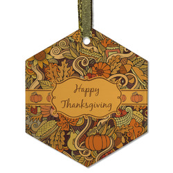 Thanksgiving Flat Glass Ornament - Hexagon