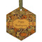 Thanksgiving Frosted Glass Ornament - Hexagon