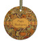 Thanksgiving Frosted Glass Ornament - Round
