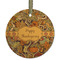 Thanksgiving Flat Glass Ornament - Round