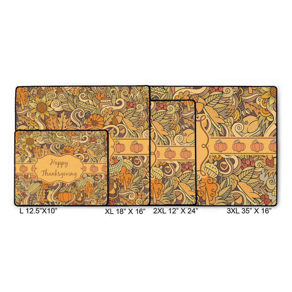 Thanksgiving Gaming Mats - SIZE CHART