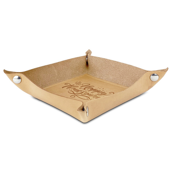 Thanksgiving Genuine Leather Valet Trays - ANGLE (folded)