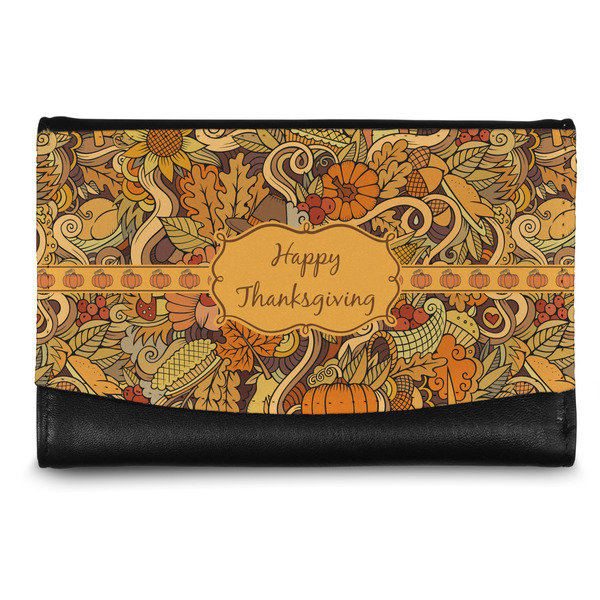 Custom Thanksgiving Genuine Leather Women's Wallet - Small