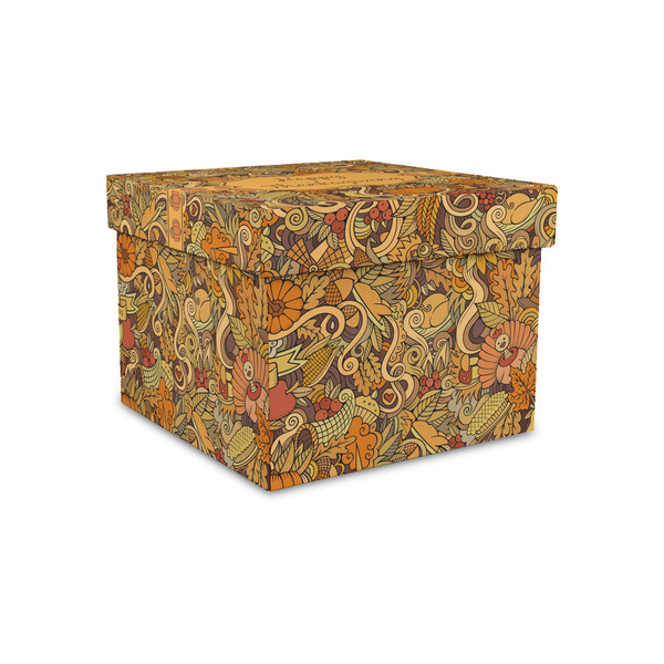 Custom Thanksgiving Gift Box with Lid - Canvas Wrapped - Small