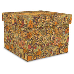 Thanksgiving Gift Box with Lid - Canvas Wrapped - X-Large