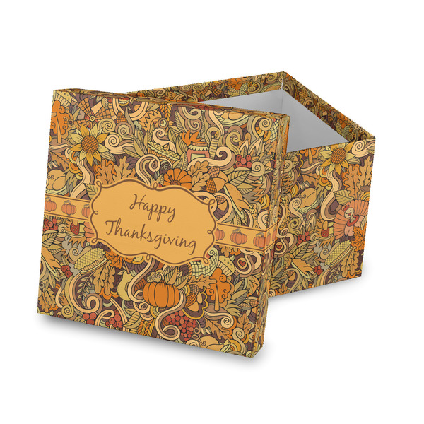 Custom Thanksgiving Gift Box with Lid - Canvas Wrapped