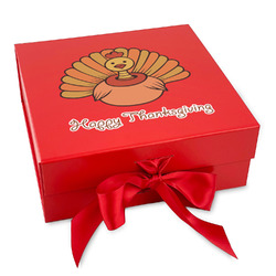 Thanksgiving Gift Box with Magnetic Lid - Red