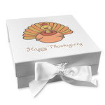 Thanksgiving Gift Box with Magnetic Lid - White