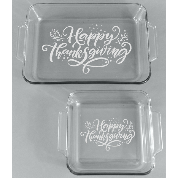 Thanksgiving Glass Baking Dish Set - FRONT