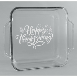 Thanksgiving Glass Cake Dish - 8in x 8in