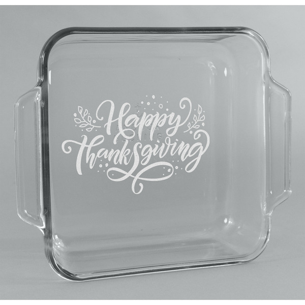 Custom Thanksgiving Glass Cake Dish - 8in x 8in