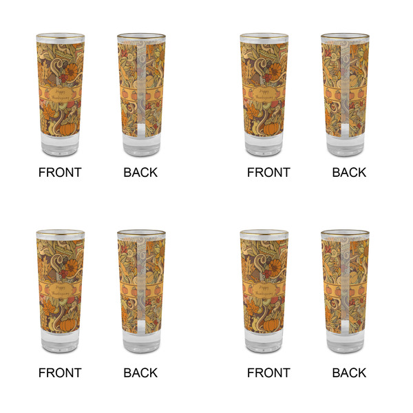 Thanksgiving Glass Shot Glass - 2 oz - Set of 4 - APPROVAL
