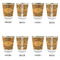 Thanksgiving Glass Shot Glass - with gold rim - Set of 4 - APPROVAL