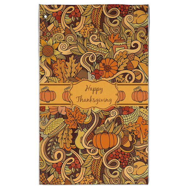 Custom Thanksgiving Golf Towel - Poly-Cotton Blend - Large