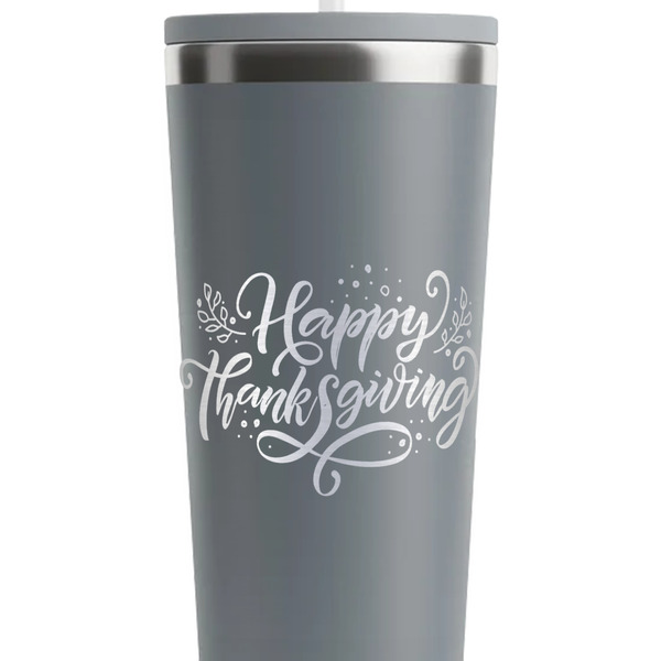 Thanksgiving Grey RTIC Everyday Tumbler - 28 oz. - Close Up