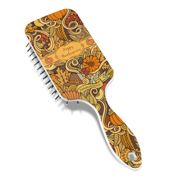 Thanksgiving Hair Brush - Angle View
