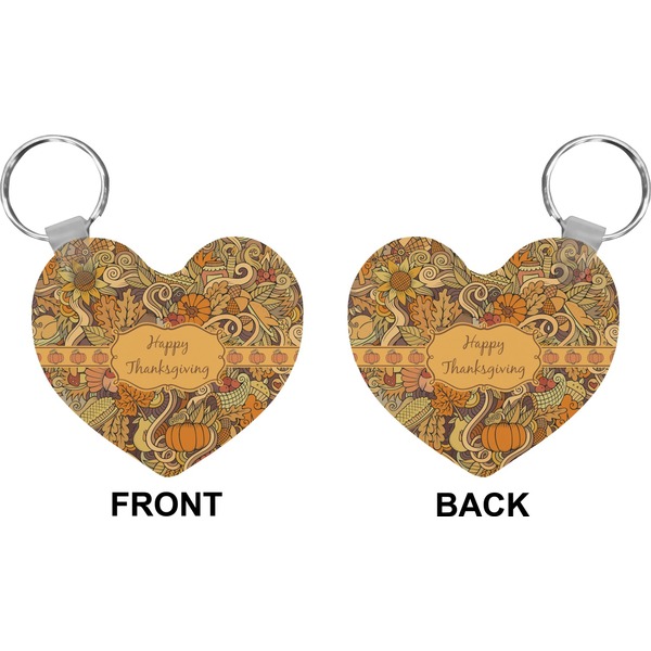 Thanksgiving Heart Keychain (Front + Back)