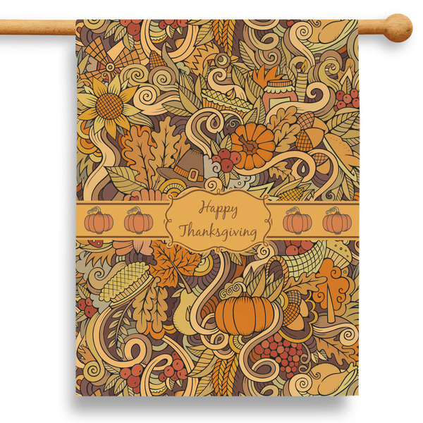 Custom Thanksgiving 28" House Flag - Single Sided