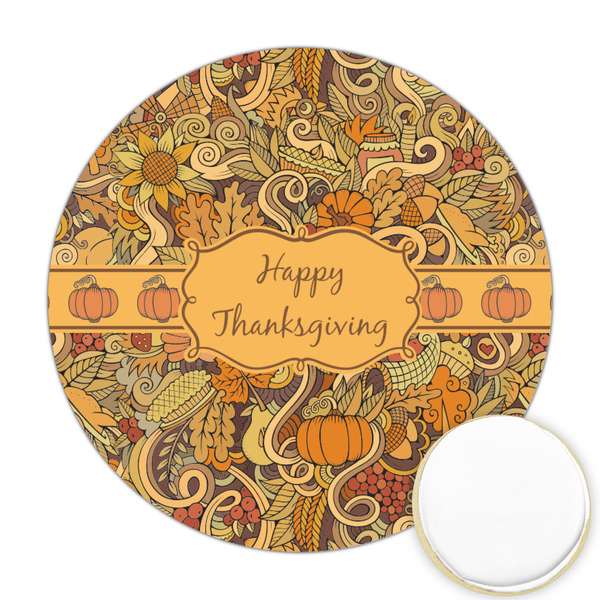Custom Thanksgiving Printed Cookie Topper - Round
