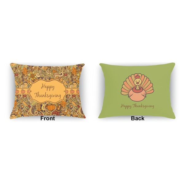 Thanksgiving  Indoor Rectangular Burlap Pillow (Front and Back)