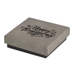Thanksgiving Jewelry Gift Box - Engraved Leather Lid