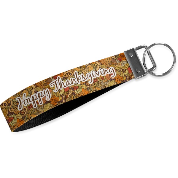 Custom Thanksgiving Wristlet Webbing Keychain Fob (Personalized)