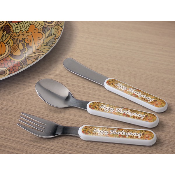 Thanksgiving Kids Flatware w/ Plate