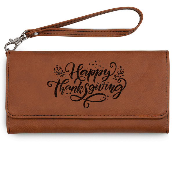 Custom Thanksgiving Ladies Leatherette Wallet - Laser Engraved