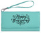 Thanksgiving Ladies Wallet - Leather - Teal - Front View