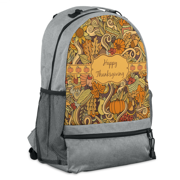 Custom Thanksgiving Backpack - Grey