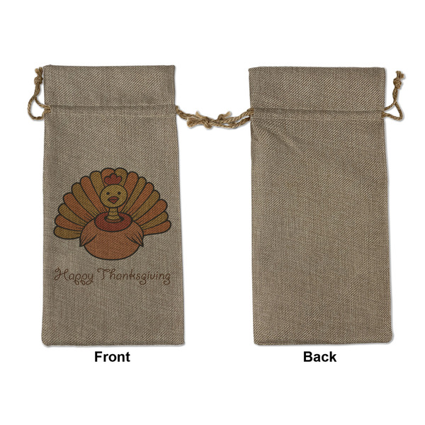 Thanksgiving Large Burlap Gift Bags - Front Approval