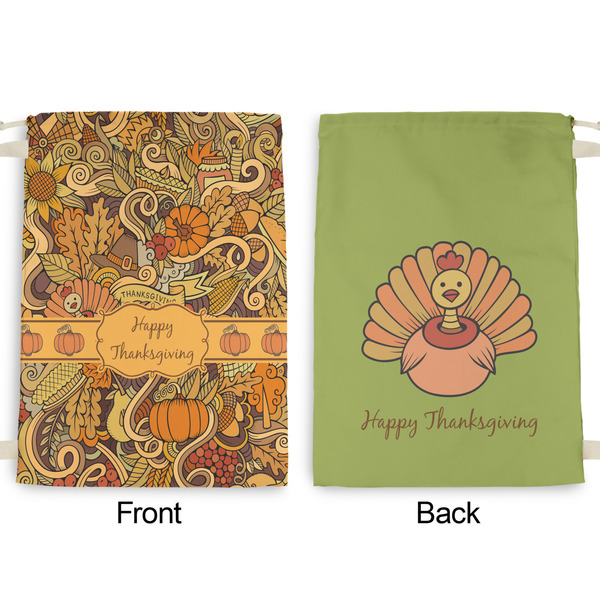 Thanksgiving Large Laundry Bag - Front & Back View