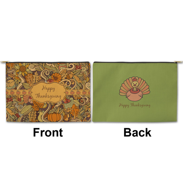 Thanksgiving Large Zipper Pouch Approval (Front and Back)