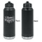 Thanksgiving Laser Engraved Water Bottles - Front Engraving - Front & Back View