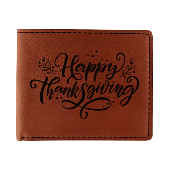 Custom Thanksgiving Leatherette Bifold Wallet - Single Sided
