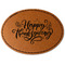 Thanksgiving Faux Leather Iron On Patch - Oval