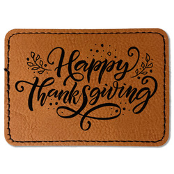 Thanksgiving Faux Leather Iron On Patch - Rectangle