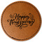 Thanksgiving Faux Leather Iron On Patch - Round