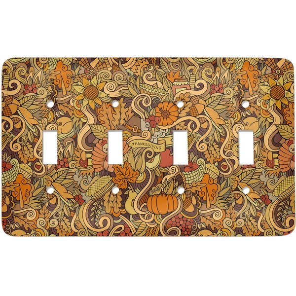 Custom Thanksgiving Light Switch Cover (4 Toggle Plate)