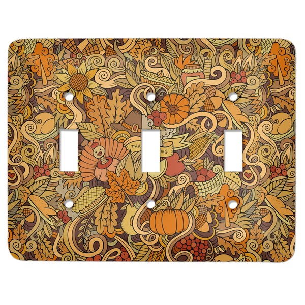 Custom Thanksgiving Light Switch Cover (3 Toggle Plate)
