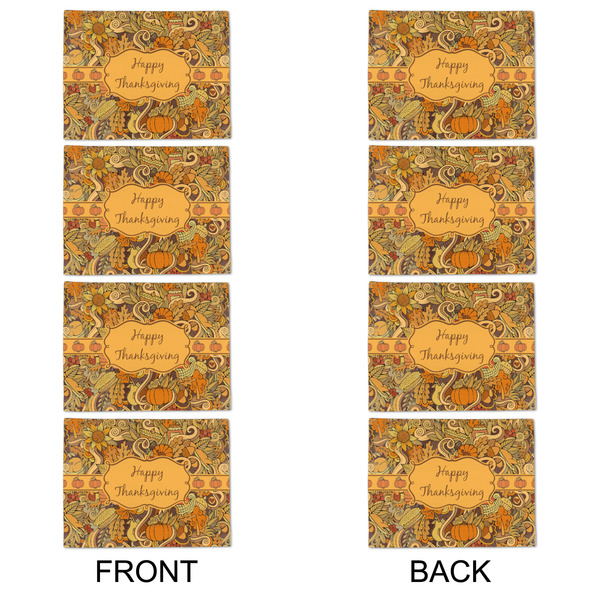 Thanksgiving Linen Placemat - APPROVAL Set of 4 (double sided)