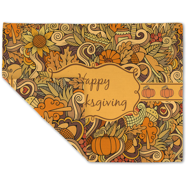 Custom Thanksgiving Double-Sided Linen Placemat - Single