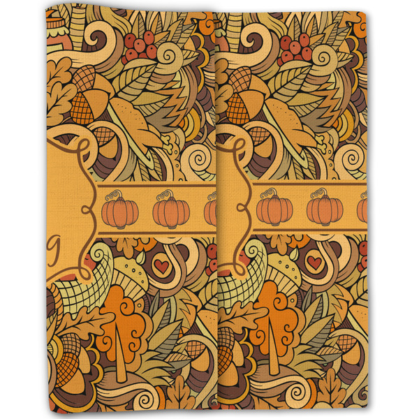 Thanksgiving Linen Placemat - Folded Half (double sided)