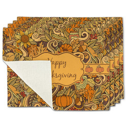 Thanksgiving Single-Sided Linen Placemat - Set of 4