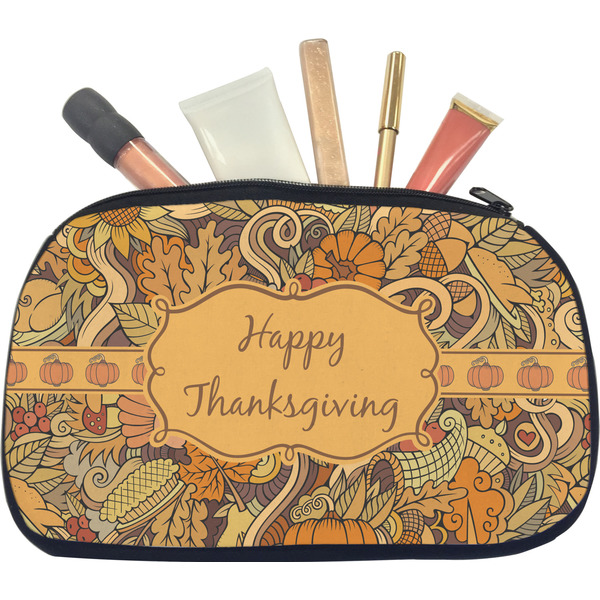 Custom Thanksgiving Makeup / Cosmetic Bag - Medium (Personalized)