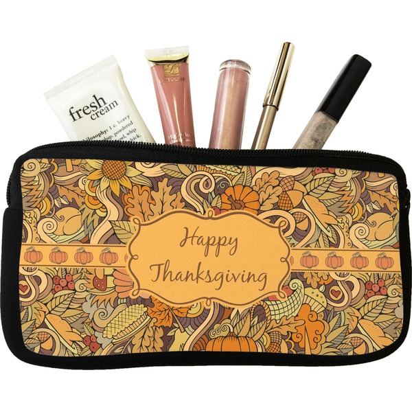 Custom Thanksgiving Makeup / Cosmetic Bag - Small (Personalized)