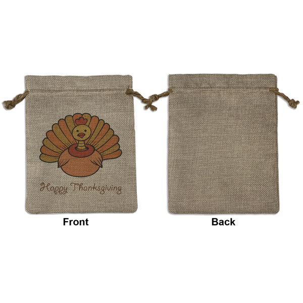 Thanksgiving Medium Burlap Gift Bag - Front Approval