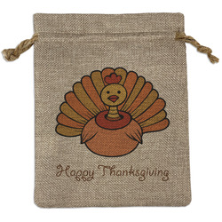 Thanksgiving Medium Burlap Gift Bag - Front