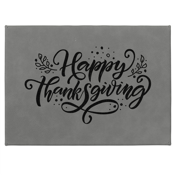 Thanksgiving Medium Gift Box with Engraved Leather Lid - Approval